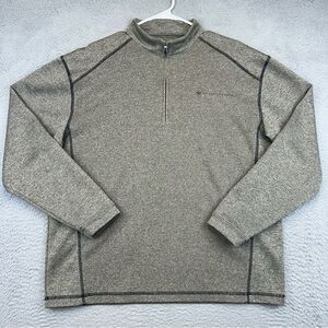 Boy Scouts America Sweater Mens Medium Gray Green 1/4 Zip Pullover‎ Outdoor BSA
